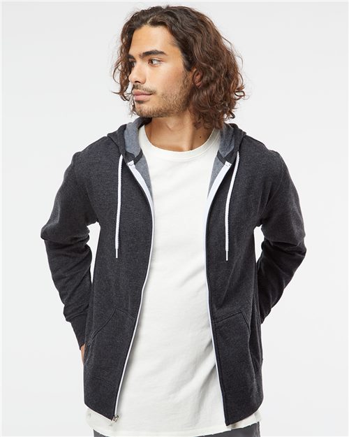 Unisex Lightweight Full-Zip Hooded Sweatshirt | Independent Trading Co. AFX90UNZ