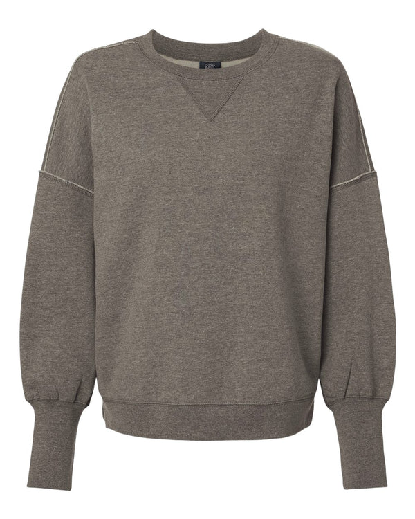 Women's Sueded Fleece Crewneck Sweatshirt | MV Sport W22712